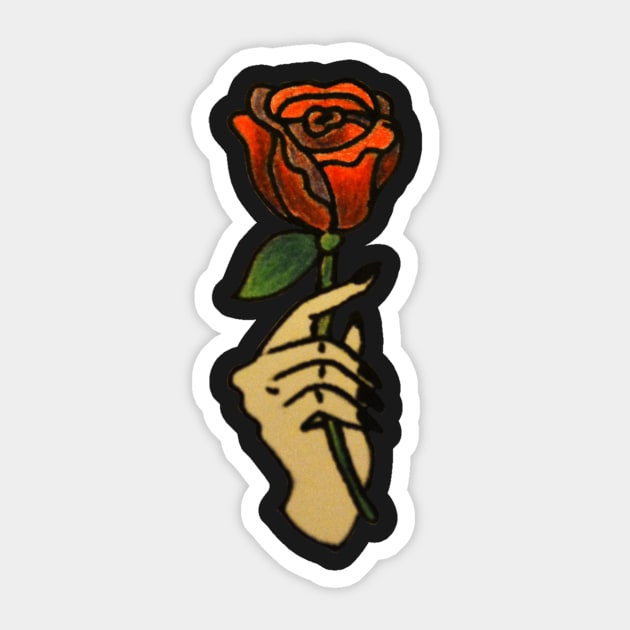 hand//rose Sticker by Soofg